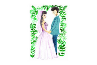 Bride and Groom Watercolor: Wedding Asset Review