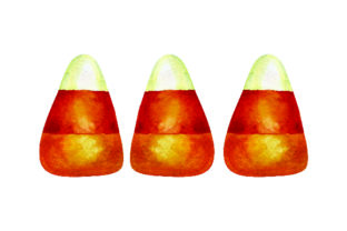 Candy Corn - Watercolor for Halloween Branding