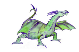 Dragon in Watercolor Style for Fairy Tales