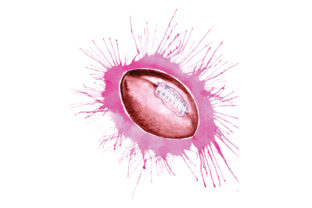 Football in Paint Splatter Watercolor Style Review