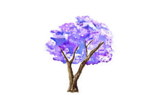 Jacaranda Tree - Watercolor for Australia Crafts