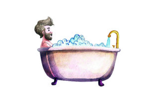 Man Taking Bath: Watercolor Bathroom Art Review