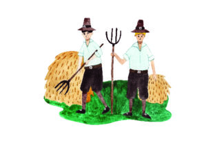 Pilgrims Farming Watercolor: A Thanksgiving Brand Review
