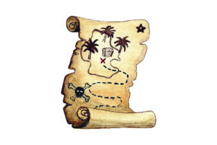 Pirate Treasure Map - Watercolor Style for Pirates
