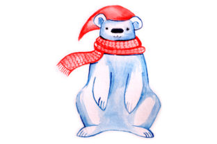 Polar Bear Dad in Watercolor: Animals Art for Blogs