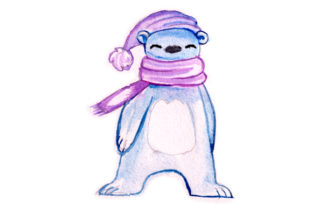 Polar Bear Son in Watercolor: Animals Art