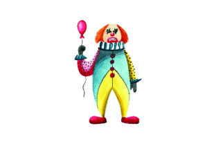 Scary Clown Watercolor for Halloween Branding