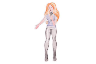 Singer with Microphone in Watercolor: A Music Asset Review