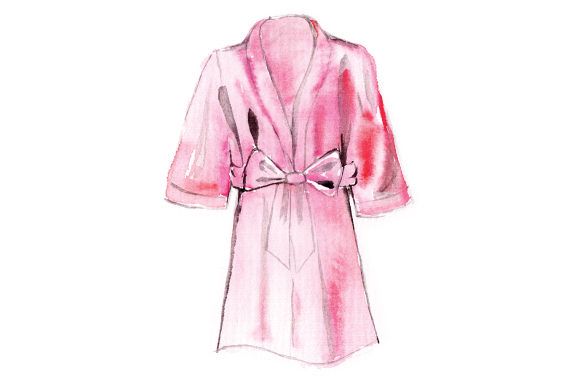 Stitching the Watercolor Red Wedding Robe Design