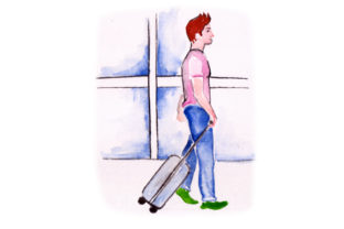 Watercolor Airport Scene for Travel Content