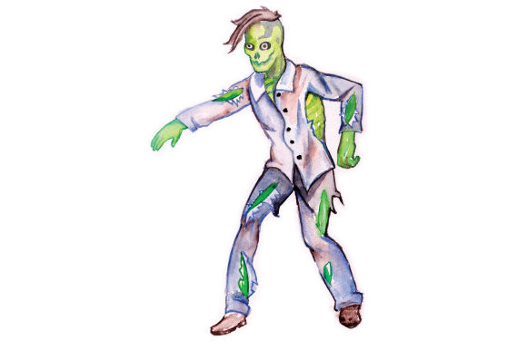 Zombie in Watercolor: A Halloween Design Asset Review